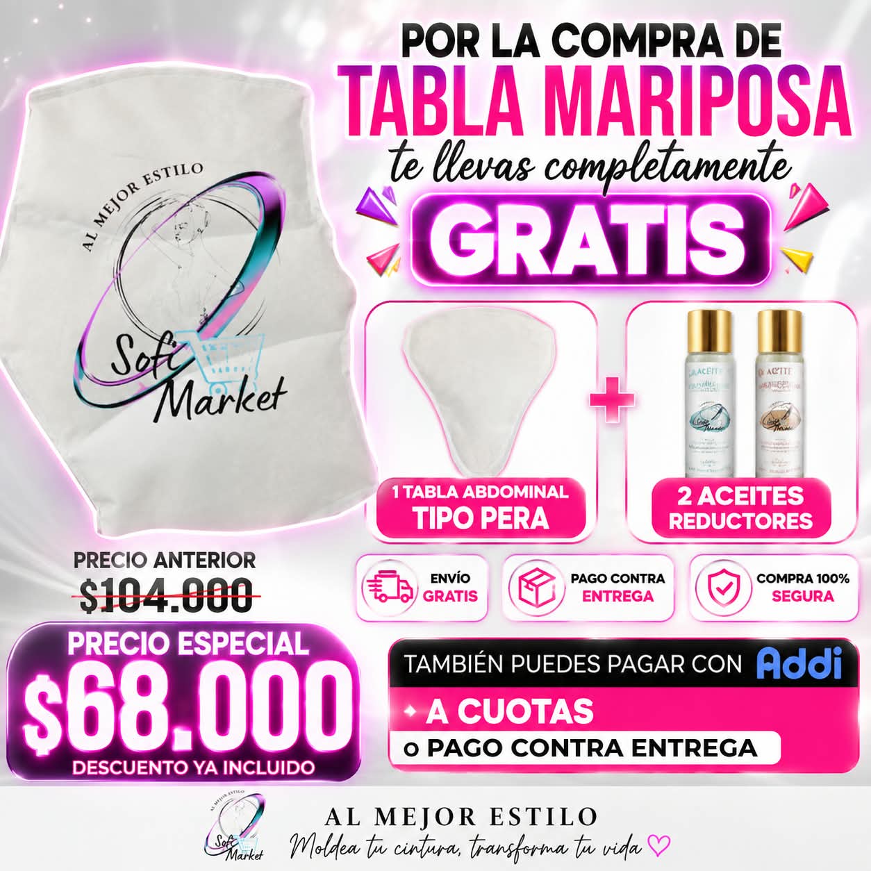 lleva Tabla Mariposa + tabla pera + obsequios 1 lleva Tabla Mariposa + tabla pera + obsequios